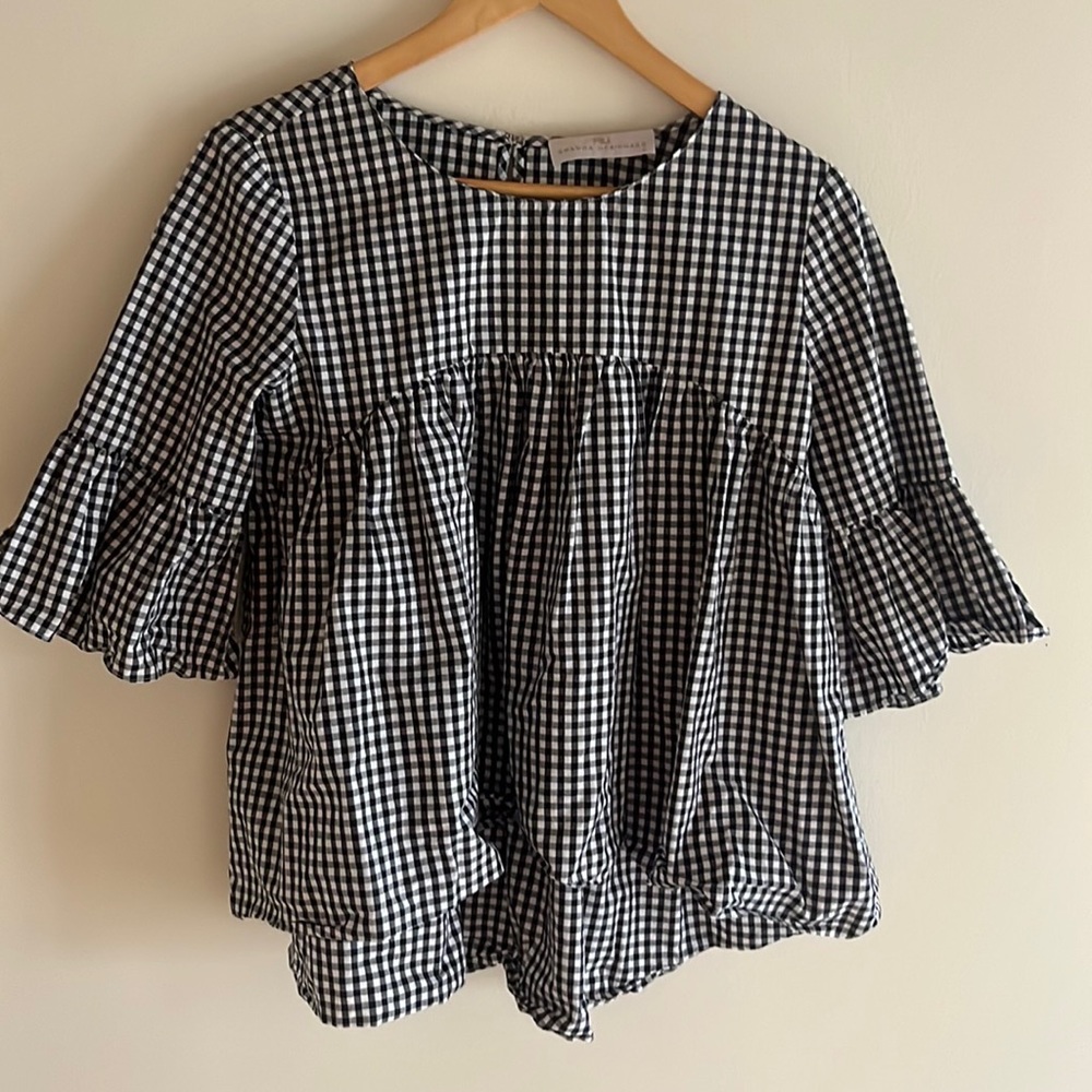 Checkered Babydoll top size M